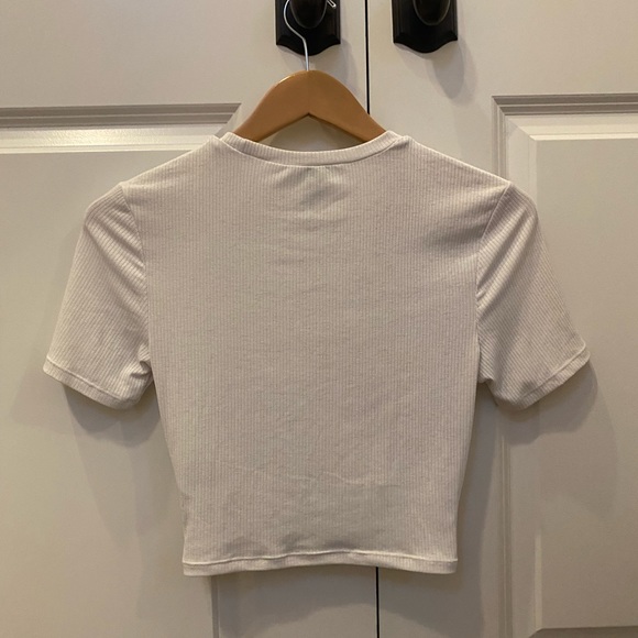 White ribbed twist top - Picture 2 of 2